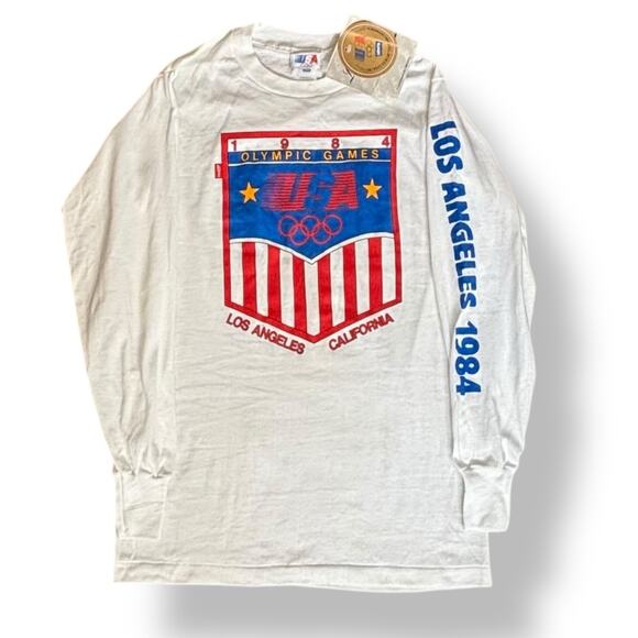 Levi’s Tops - Deadstock 1984 Levi’s USA Olympics Tee Small Los Angeles Red White Blue Striped